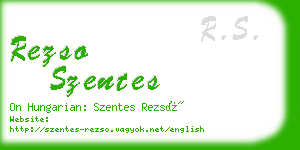 rezso szentes business card